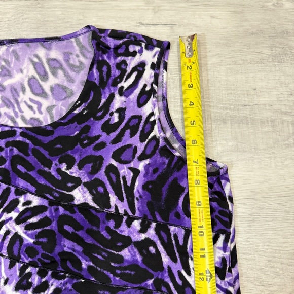 Animal Print Faux Layered Sleeveless Shirt Size 14P/L Peter Nygard TanJay - Picture 17 of 17